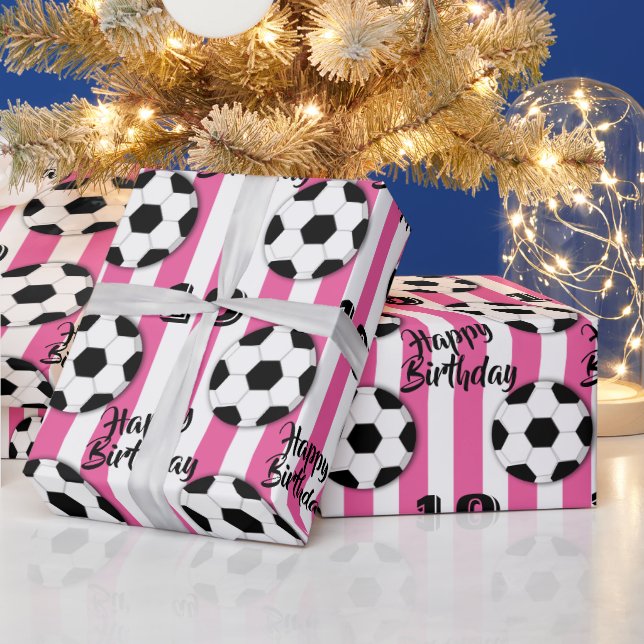 Soccer girls football stripes | DIY AGE Wrapping Paper (Holidays)