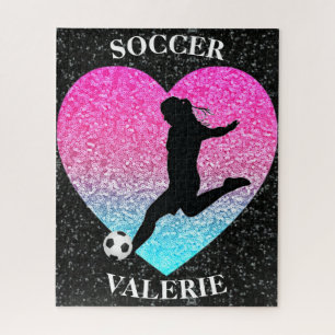 Soccer Girls Glam Personalised Jigsaw Puzzle
