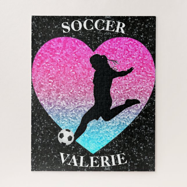 Soccer Girls Glam Personalised Jigsaw Puzzle (Vertical)