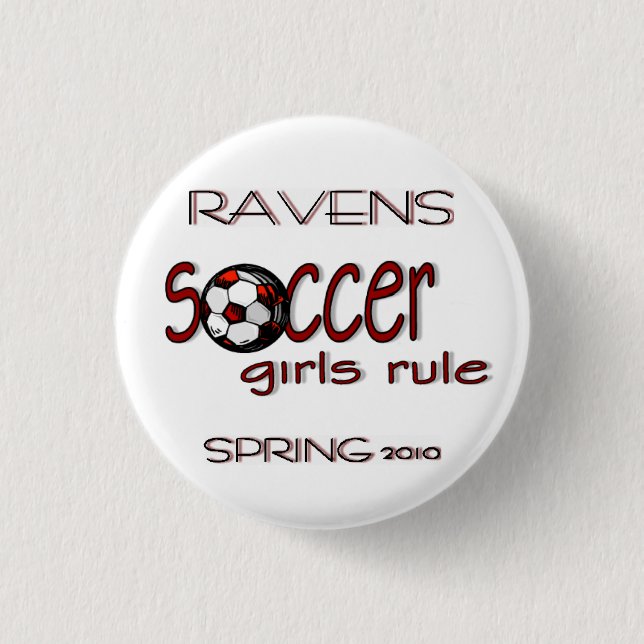 Soccer Girls Rule button (Front)