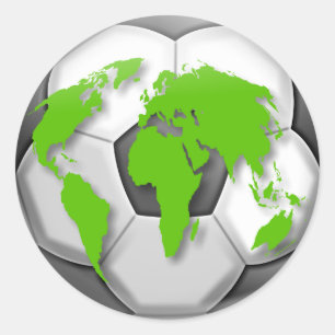 Soccer Globe Classic Round Sticker