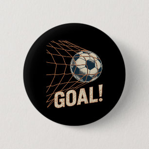 Soccer Goal Celebration Vintage Soccer Byll In Net 6 Cm Round Badge