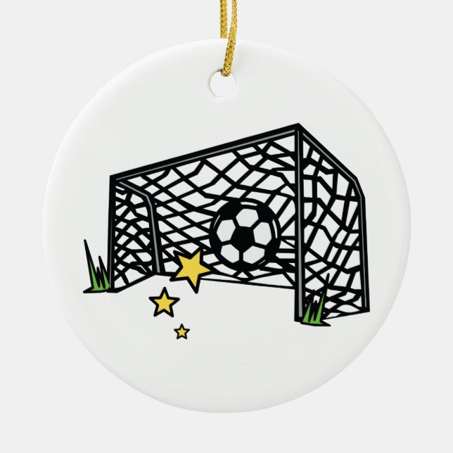 Soccer Goal Ceramic Tree Decoration (Front)