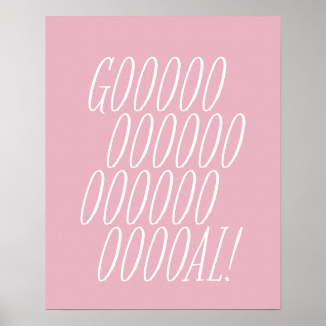 Soccer goal pink kids sports art poster (Front)