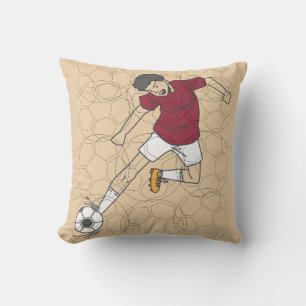 Soccer Goal Scorer Silhouette Cushion