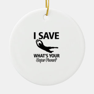 Soccer Goalie Ceramic Tree Decoration