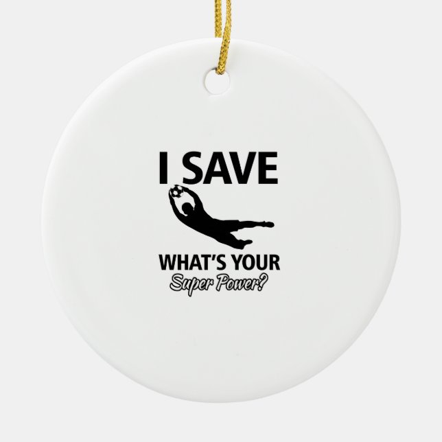 Soccer Goalie Ceramic Tree Decoration (Front)