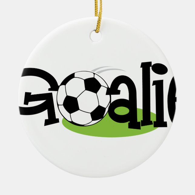 Soccer Goalie Ceramic Tree Decoration (Front)