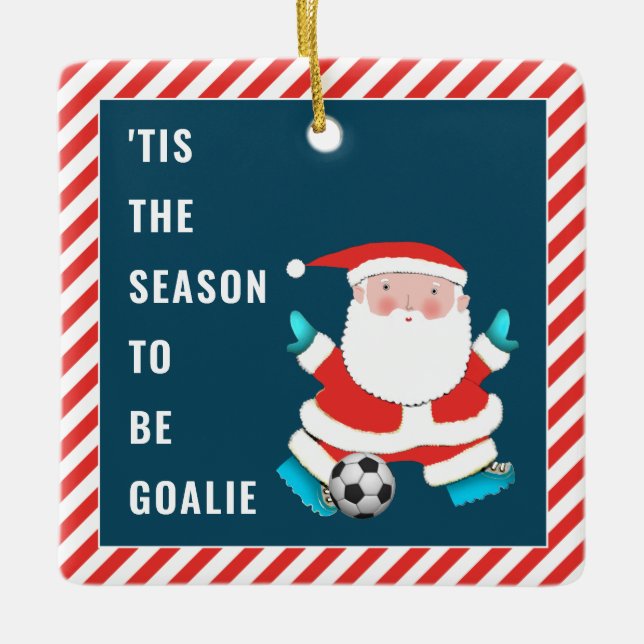 Soccer Goalie Gift Ceramic Ornament (Front)