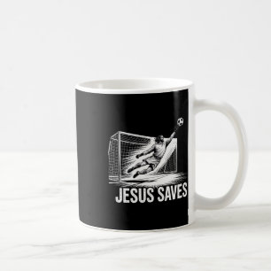 Soccer Goalie Goalkeeper Jesus Saves Christian Soc Coffee Mug