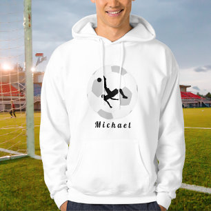 Soccer Goalie Keeper Black & White Player's Name   Hoodie