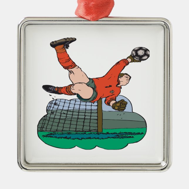 Soccer Goalie Metal Tree Decoration (Front)