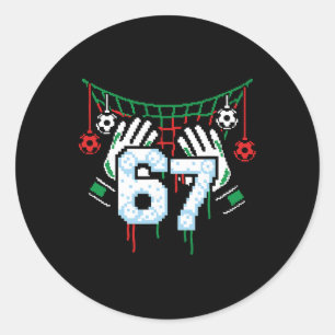Soccer Goalie Net 67 Sports Pixel Dripping Funny  Classic Round Sticker