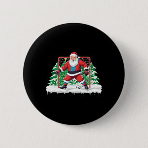 Soccer Goalie Santa Soccer Player Boys Christmas S 6 Cm Round Badge