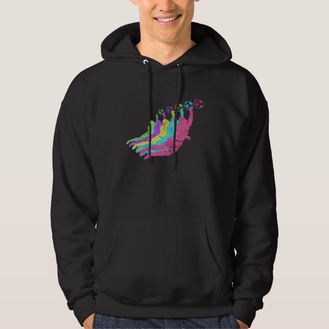 Soccer Goalie Save 80s Colors 1980s Hoodie (Front)
