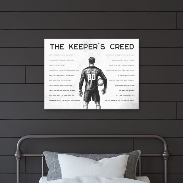 Soccer Goalkeeper Creed Monogram White Canvas Print (Creator Uploaded)