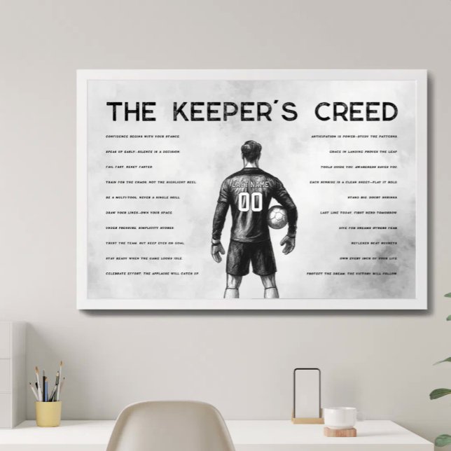 Soccer Goalkeeper Personalised Keeper's Creed Poster (Creator Uploaded)