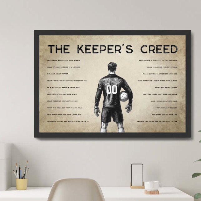 Soccer Goalkeeper Personalised Keeper's Creed Poster (Creator Uploaded)