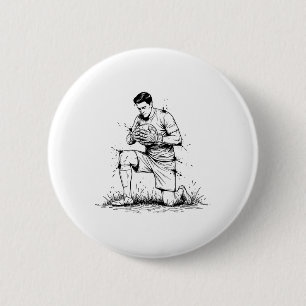 Soccer Goalkeeper Vintage Goalie Mens Athletes Pre 6 Cm Round Badge