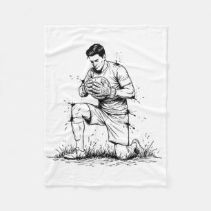 Soccer Goalkeeper Vintage Goalie Mens Athletes Pre Fleece Blanket