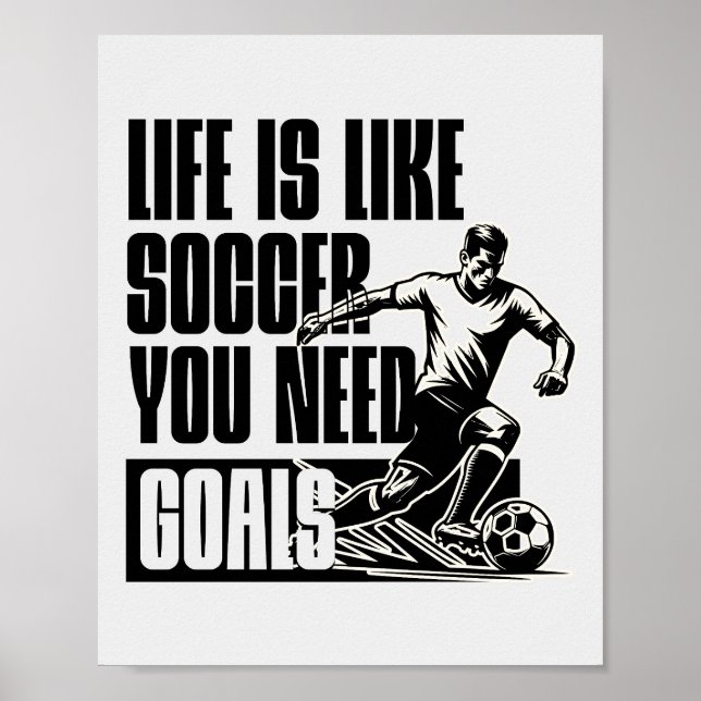 Soccer Goals Quote motivation Poster (Front)