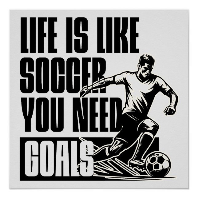 Soccer Goals Quote motivation Poster (Front)