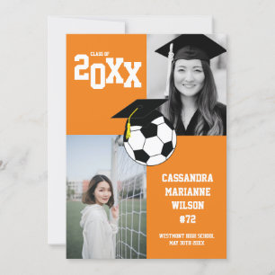 Soccer Graduation Sports Orange Announcement