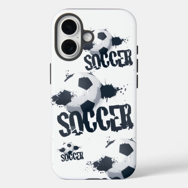 Soccer Graffiti iPhone 16 Case (Back)