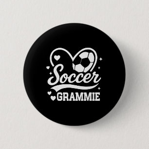 Soccer Grammie Heart Love Soccer Player  6 Cm Round Badge