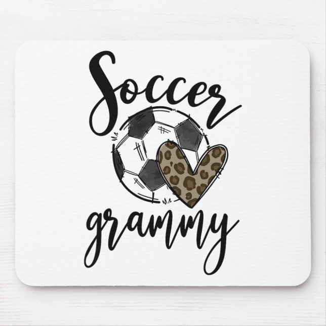 Soccer Grammy Leopard Funny Soccer  Mouse Pad (Front)