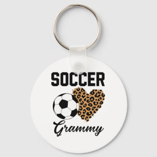 Soccer Grammy Leopard Heart Grammy Key Ring