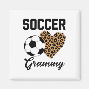 Soccer Grammy Leopard Heart Grammy Magnet