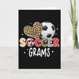 Soccer Grams Cute Leopard Heart Soccer Player Love Card