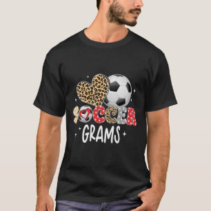 Soccer Grams Cute Leopard Heart Soccer Player Love T-Shirt
