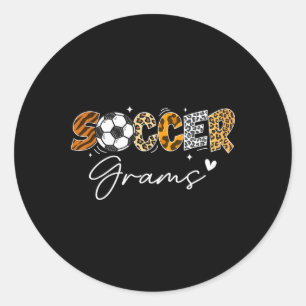 Soccer Grams Funny Leopard Soccer Player Lover  Classic Round Sticker