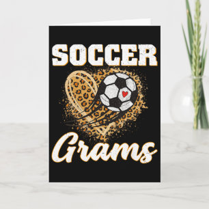 Soccer Grams Leopard Heart Love Soccer Player  Card