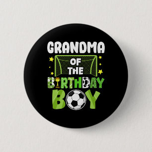Soccer Grandma Birthday Boy Party Soccer Family Ma 6 Cm Round Badge