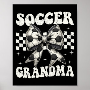 Soccer Grandma Funny Coquette Bow Soccer Grandma Poster