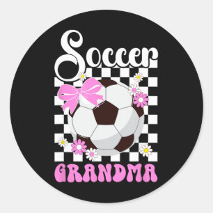 Soccer Grandma Groovy Grandma Of A Soccer Player G Classic Round Sticker