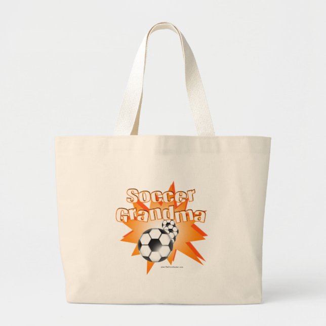 Soccer Grandma Large Tote Bag (Front)