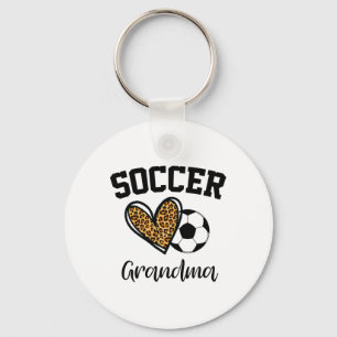 Soccer Grandma Leopard Heart Funny Mothers Day Key Ring