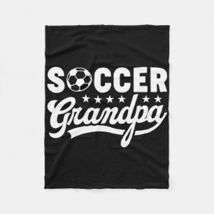 Soccer Grandpa Funny Sports Papa Vintage Humor  Fleece Blanket