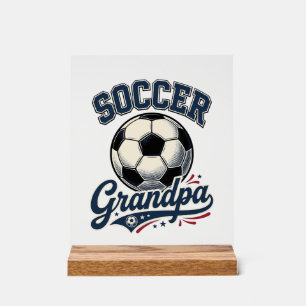 Soccer Grandpa Vintage Engraving Shirt Design_1 Acrylic Sign