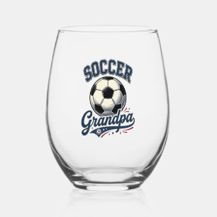 Soccer Grandpa Vintage Engraving Shirt Design_1 Stemless Wine Glass
