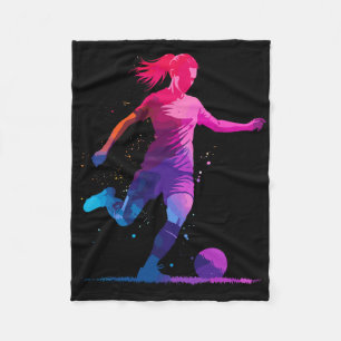 Soccer Graphic And Soccer, For Girls Women Soccer Fleece Blanket