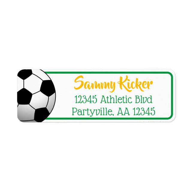 Soccer Green & Gold Address (Front)