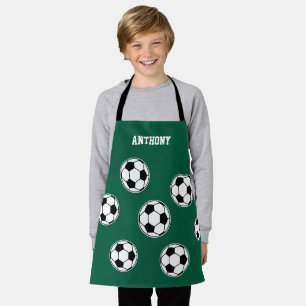 Soccer Green Personalised Kids Back to School Apron