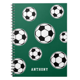 Soccer Green Personalised Kids Back to School Notebook