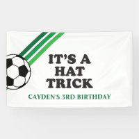 Soccer Green Stripes Hat Trick 3rd Birthday