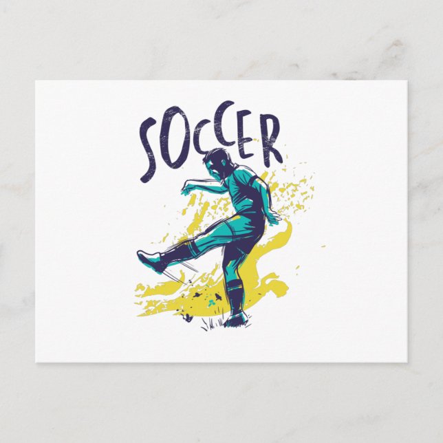 Soccer Grunge Colour Postcard (Front)